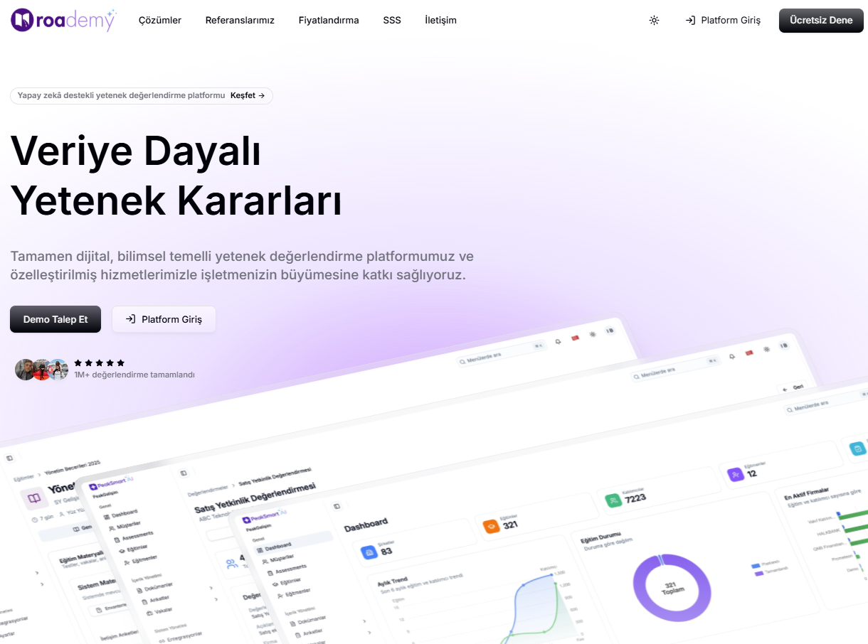 Roademy web sitesi ekran görüntüsü